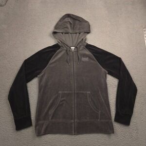 Everlast Sport Women's Large‎ Gray Velour Full Zip Hoodie Jacket